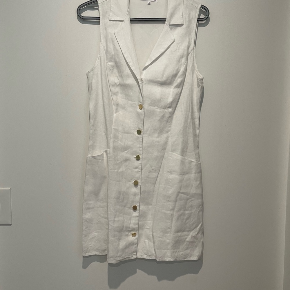 Reformation White Button-Down Dress